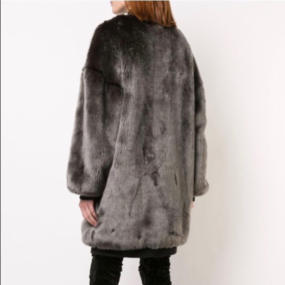 Nicole Miller Zipped Up Faux Fur Jacket - Picture 3 of 8